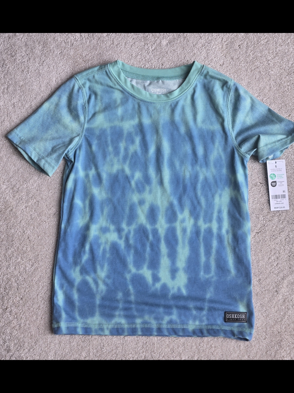 OshKosh B'gosh Tie-Dye Blue & Teal Short Sleeve Tee - Kids